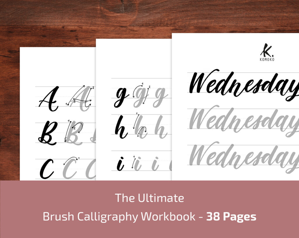 Esercizi di calligrafia stampabili in PDF- Brush Lettering