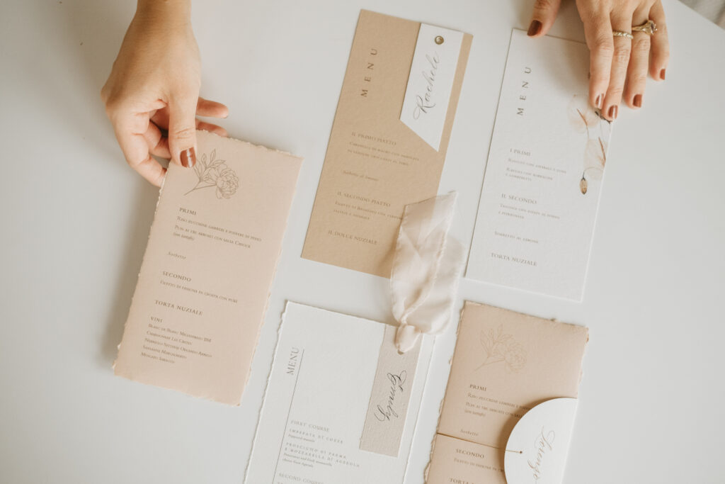 menu per matrimonio