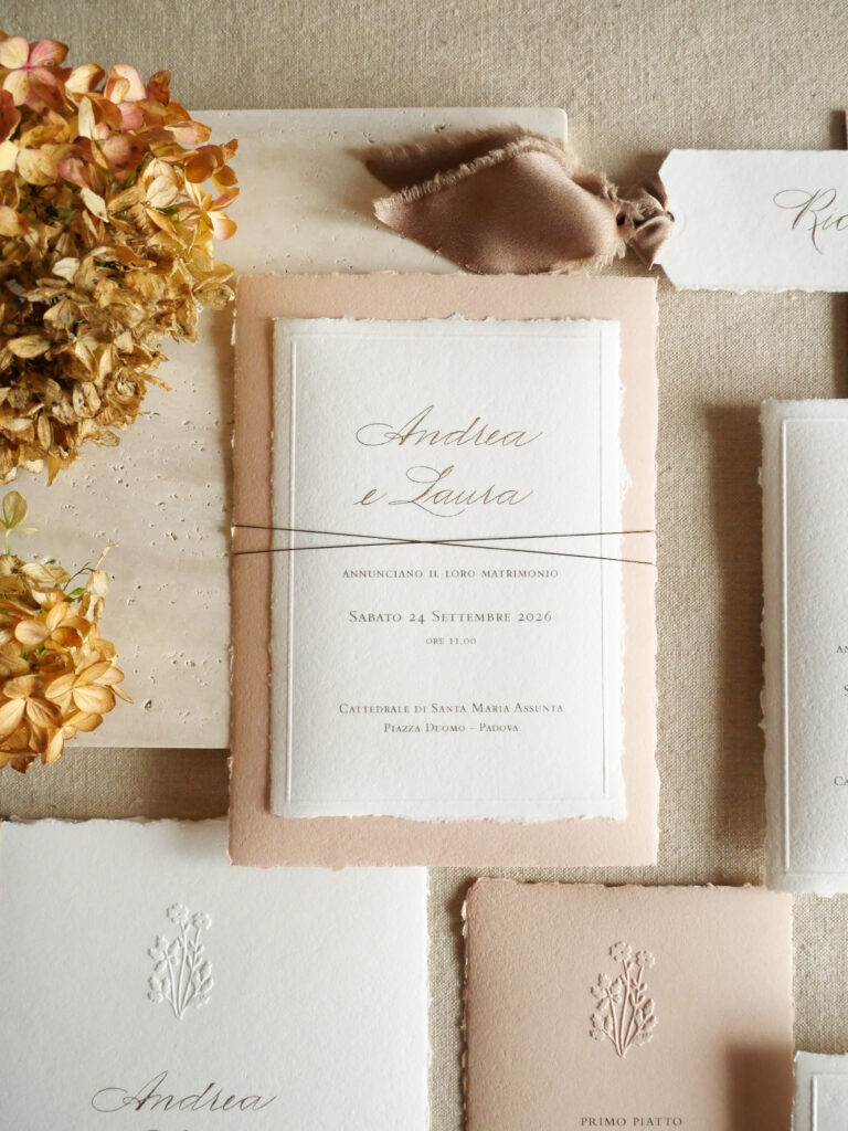 Inviti di matrimonio in calligrafia